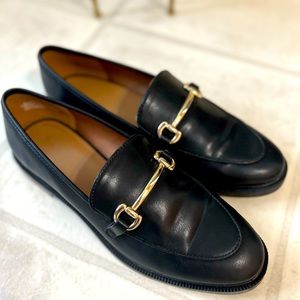 H&M Women’s Black Leather Loafers size US8 EUR39